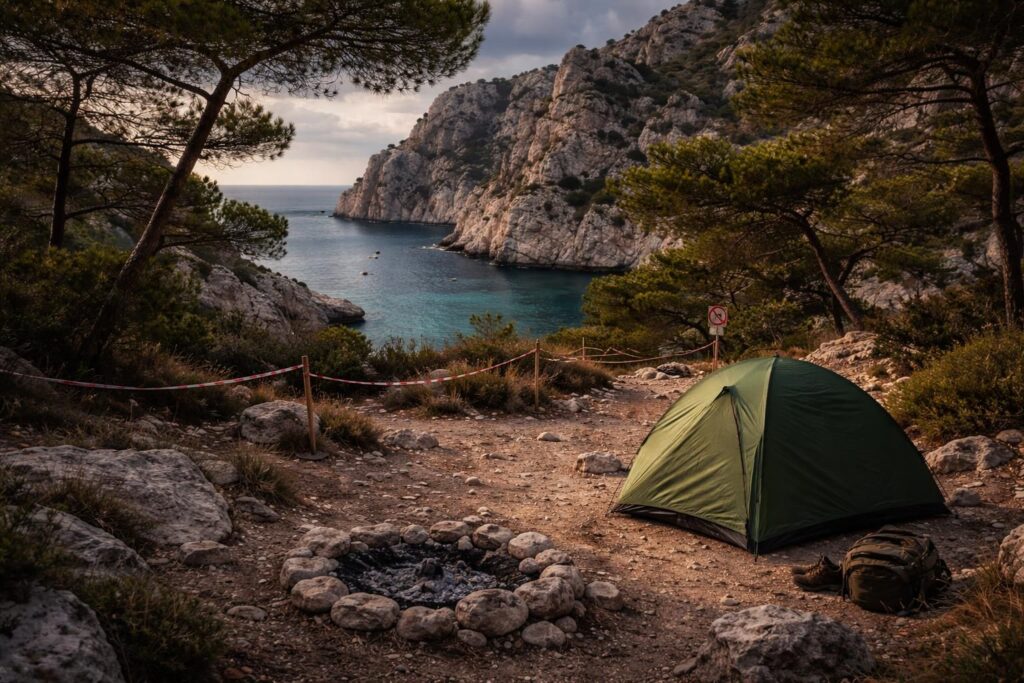découvrez la réglementation, les interdictions et les risques liés au bivouac dans les calanques pour profiter en sécurité de ce magnifique espace naturel.